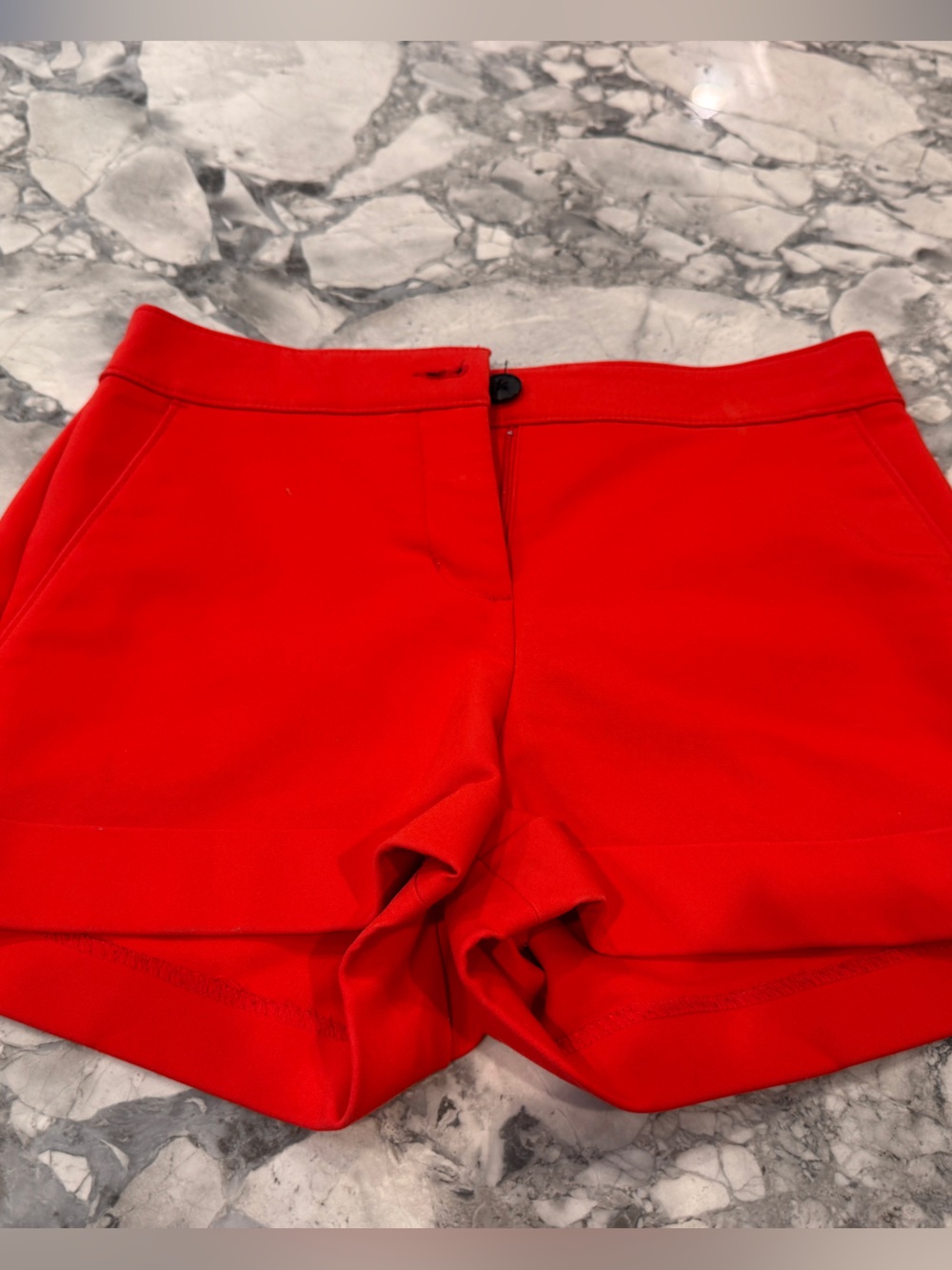 Express High-Waist Red Tailored Shorts